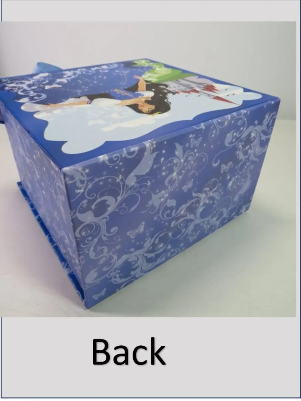 Premium Blue Princess Magnetic Flip-Top Gift Box w/ Bow & Tag Multicultural